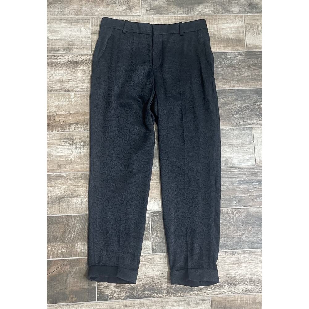 $2,195 NWT Balmain Paris Black Geometric Pleated Cuffed Pants Trousers 48(32)